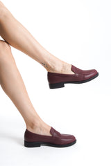 Selina Bordo Rengi Loafer