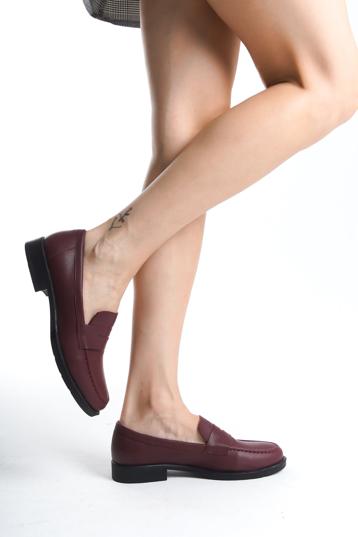 Selina Bordo Rengi Loafer